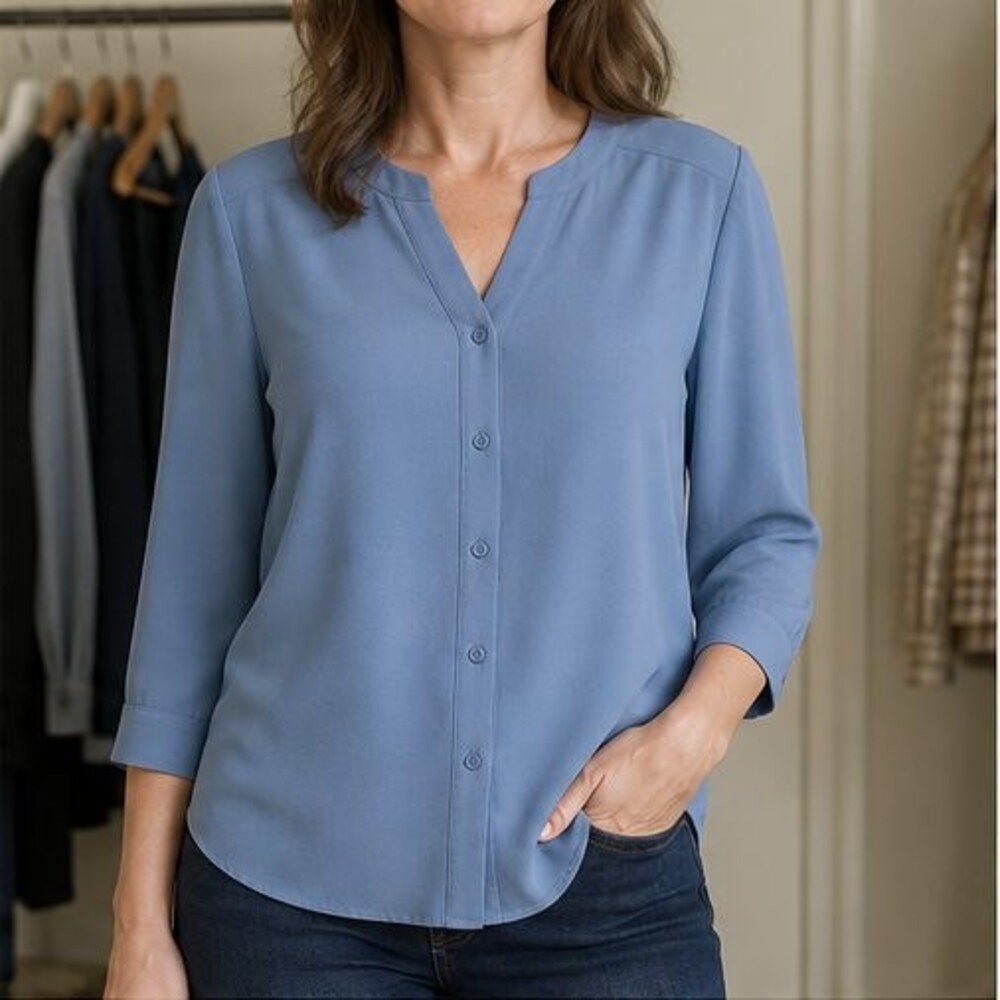 Blue Tunic Blouse - Picture 2 of 6